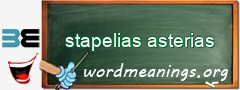 WordMeaning blackboard for stapelias asterias